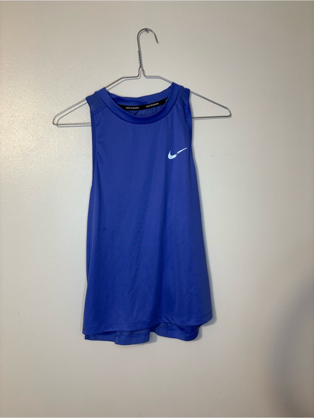 Nike Women's Royal Blue Sleeveless Training Tank with White Swoosh